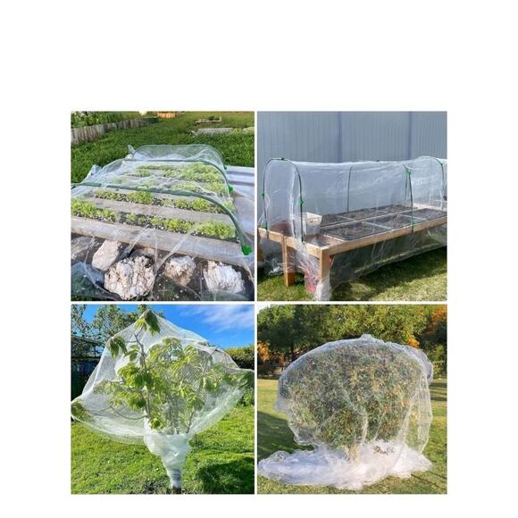 GonLei 10x25FT Garden Mesh Netting Kit Raised Beds (6 Pcs Garden Hoops & 18... - Picture 4 of 8